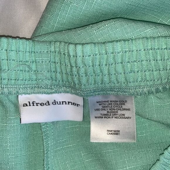 Alfred Dunner Womens Elastic Waist Aqua Pants Size 16W Textured Fabric Machine W - Picture 2 of 8